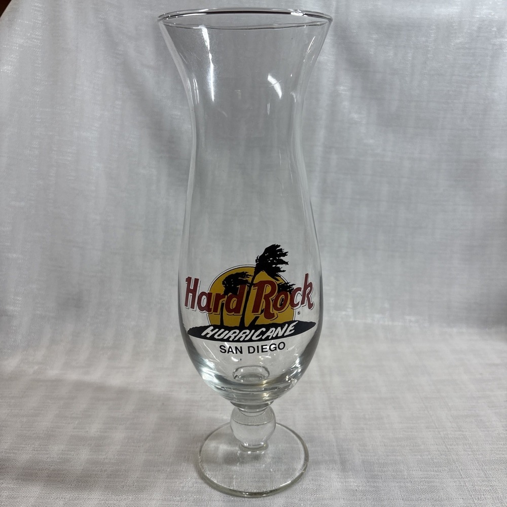 Hard Rock Cafe Hurricane Glass San Diego Classic HRC Logo‎ Palm Height 9.25"